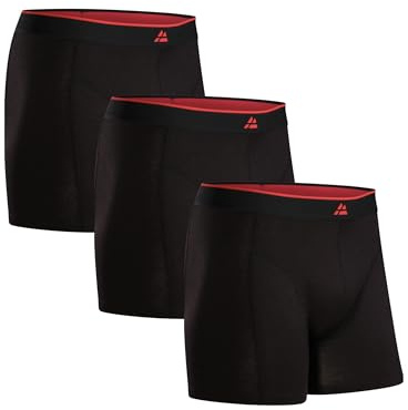 DANISH ENDURANCE Bamboo Boxer Shorts for Men, Breathable Underwear, Soft Antibacterial Pants, Optional Open Fly, 3 Pack