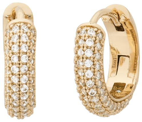 Kate Spade New York Pave Mini Huggies, Clear/Gold