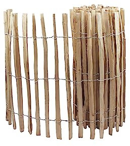 Wooden Fence, Hazel Fence, roll Length: 5 m, Lath spacing 3-4 cm, Height of Your Choice (Height 100 cm)