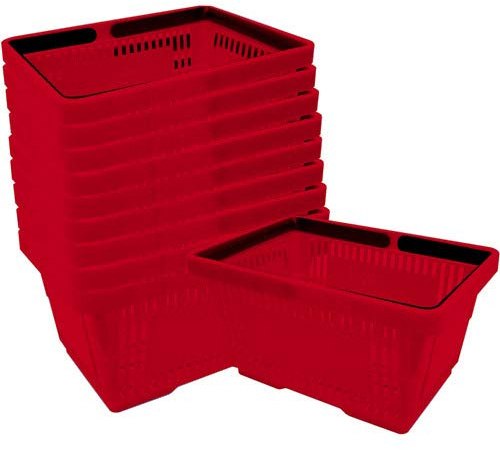 Paniers de courses lot de 10 pcs 22L (Rouge)