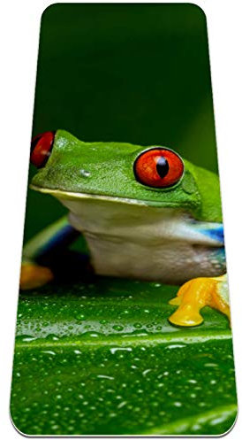 Eslifey Rote-Eyed Amazon-Baumfrosch Yogamatte dicke rutschfeste Yogamatten für Damen & Mädchen Trainingsmatte weiche Pilatesmatten (183 x 61 cm, 0,6 cm dick)