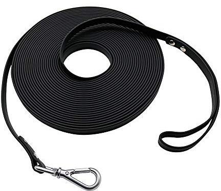 Nimble wasserdichte Hundeleine, langlebig, Trainingsleine, Outdoor, Lange Leine für Training Camping (15m, Schwarz)