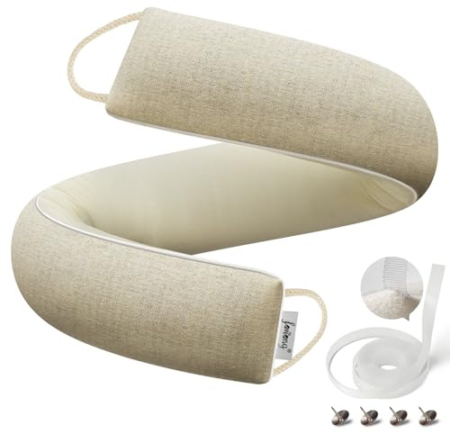 fowong Door Draft Stopper 30 Inch Weighted Under Door Draft Blocker, Soundproofing Noise Stopper Block Cold Air/Wind/Breeze, Oatmeal