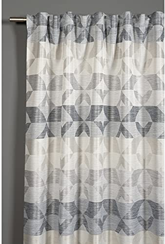Gardinia Vorhang mit verdeckten Schlaufen und Gardinenband, Blickdicht, Lichtdurchlässig, Gardine mit Jacquard Raute, Grau, 140 x 245 cm