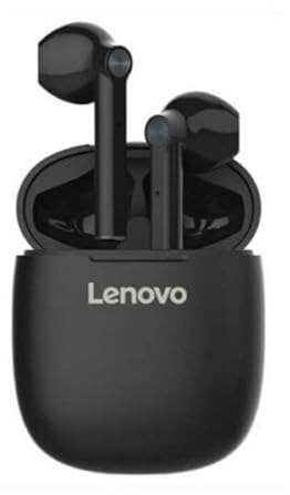 Lenovo HT30 - Auriculares Bluetooth 5 inalámbricos estéreo, Auriculares intraurales con Control táctil, micrófono Incorporado, Caja de Carga compacta - Negro