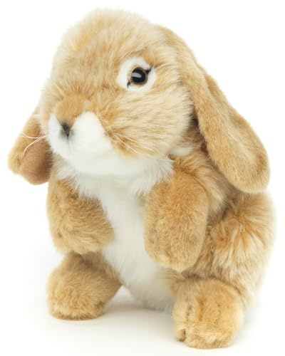 Uni-Toys - Widderkaninchen, stehend (beige) - 18 cm (Höhe) - Plüsch-Hase, Kaninchen - Plüschtier, Kuscheltier