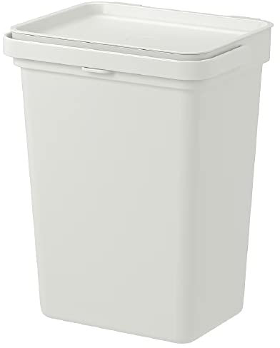 I-K-E-A HÅLLBAR Waste Dust Bin With Lid Light Grey Large Outdoor Indoor Use 10 L, White