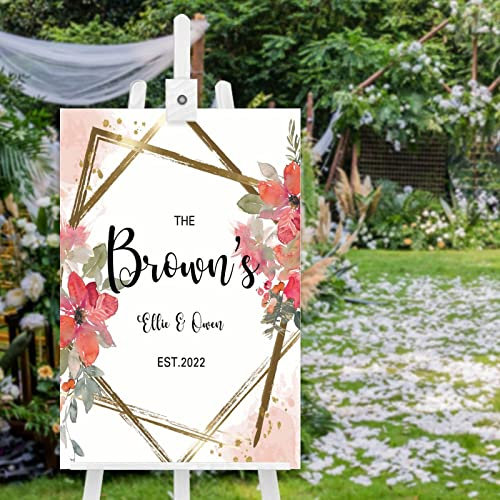 Panneau de bienvenue en bois pour jardin et mariage - Panneau de bienvenue vertical en bois - Panneau d'entrée personnalisé pour invités de mariage - 76,2 x 50,8 cm