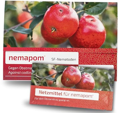Nematoden gegen Apfelwickler | nemapom® | 10 Mio. für 3 Hochstämme oder 10 Spalierbäume inkl. Netzmittel | Nematoden von e-nema