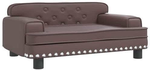 vidaXL Kindersofa, Couch für Kinder, Kindercouch mit runden Kanten, Kindersessel Minisofa Polstersofa Kindermöbel Sofa Kinderzimmer, Braun Kunstleder