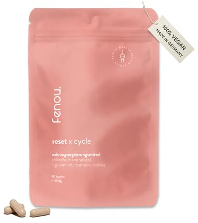 fenou reset x cycle - Nahrungsergänzungsmittel für Frauen - Pflanzliches Supplement - Nährstoffe bei der Absetzung hormoneller Verhütung - 90 Kapseln