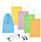 Eco-Fused Weiches Brillenetui - 5er-Pack Mikrofaser-Brillentasche - 2 Paar Ohrhaken - Sonnenbrillen-Organizer für unterwegs Microfiber Sun glasses Pouch - 5 Pack Multicolor + ear hooks
