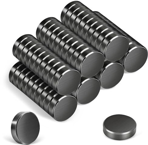 70pcs Aimants Puissants, 18x5mm Aimant Frigo, Aimants Tableau Magnétique, Petit Aimant Plat, Noir Blanc