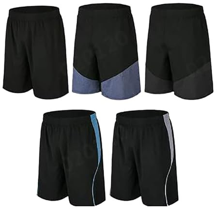 Aktive Sportshorts für Herren, 5er-Pack, für Workout, Basketball, Fußball, Badminton, Training, Laufen Squat Shorts Herren (Grey, XXL)