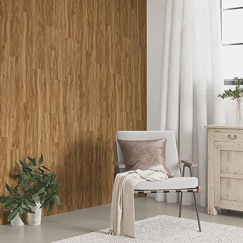 Lechnical 3189145 Brown Wood Effect PVC Wall Panels, Wall Panels, Effect Wall Panels for Kitchen, Bedroom, Living Room