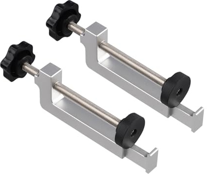Smooth Cutting Guide Rail Clamps - Aluminum Extruded Straight Connection Clamps for Circular Saw Track Base, 1 Pair Repeatable