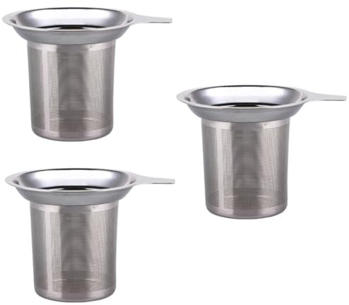 Cabilock 3St Kaffeefilter Tee-Filter mit feinem Mesh Tee lose Blätter Kochei Teeblatt-Trichter Tee-Intervall-Diffusor Teeaufsatz Netzsieb Teesieb Netzfilter Kaffeesieb aus Edelstahl
