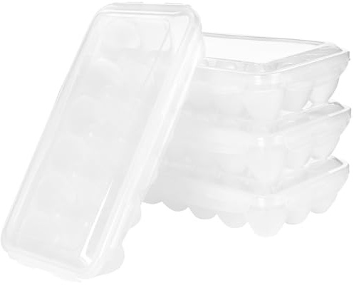 KOHAND 4 PCS 18 Count Egg Holder, Fridge Storage Container, Storage Eggs Carrier Tray with Lid, Clear Eggs Holder for Kitchen Egg Organizer