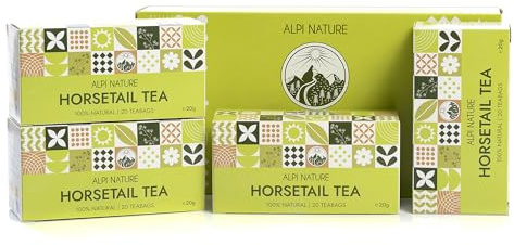 Alpi Nature Horsetail Tea, 80 Horsetail Tea Bags, 80g 2.8 oz, Pack of 4 x 20 Bags of 1g each