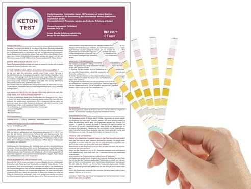 One+Step Premium Ketone Teststreifen 5 Stück I Zusätzliche Kontrolle von pH und Glukose I Keto Test I Stoffwechselkontrolle für Ketose I Keton Test mit Referenzfarbkarte