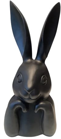 presentis Osterhase Deko Max 40 cm schwarz Hasenbüste Osterdeko Hasenkopf
