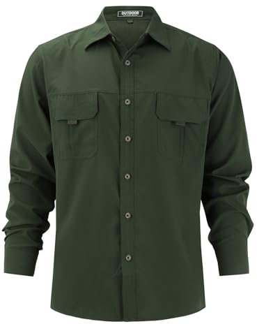 Chemise à manches longues Printemps Été et Automne Homme Séchage Rapide Sensation de Glace Chemise d'extérieur Mince Hommes Grande Taille Décontractée Chemises Hommes Pas Chers, AG, L