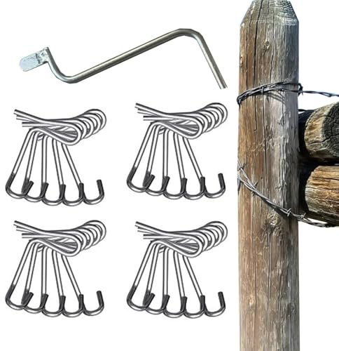 manhegari Drahtspanner für Zaun, Werkzeug zum Festziehen des Zaundrahts | 20 x Drahtklemmen mit Griff – Gartenbahnen aus Metall für schnelles Festziehen und Zubehör
