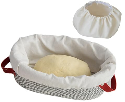 Cestino di protezione del pane, cestino di prova | Cestino di pasta madre in corda di cotone | Contenitore per il riscaldamento del pane, utensili per pasticceria, cottura al forno con rivestimento e