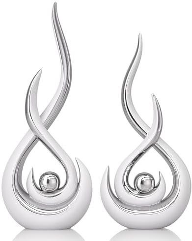 Moderne abstrakte Kunst, Heimdekoration, Akzente, moderne Statuen, Couchtischdekoration für Wohnzimmer, Tischdekoration für Esszimmer, Keramik-Skulpturen, Krimskrams für TV-Ständer, Showstück (Weiß