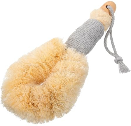 Cepillo de Ducha Hogar Mango de Madera y Sisal para Espalda | Limpieza Profunda y Exfoliación, Masaje Corporal, Fibra Natural y Cuerda de Algodón
