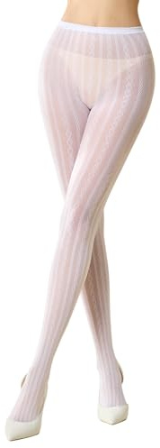 MANZI White Patterned Tights for Women