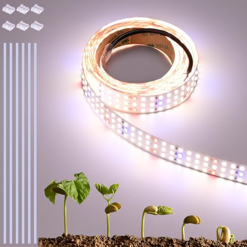 FOSUO 5M LED Pflanzenlampe 24V 120W 2100 LEDs Vollspektrum Pflanzenlicht
