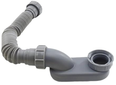 Gralara Sifón plano tipo P para desagüe de ducha de bajo, desagüe multiusos profesional para bañera de 38 mm para accesorios de bañera independiente.