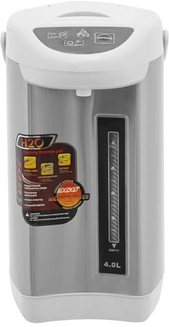 Thermopot 4 Liter, Edelstahl Heißwasserspender, Wasserkocher Anti-Trockenbrenner-Funktion, Wasserspender Dispender, 750W Thermoskanne, Drei Auslassmodi (Grau)