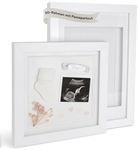 3D Bilderrahmen zum Befüllen - 3,2 cm tiefer Objektrahmen (15 x 20 cm) zum Selbstgestalten und Basteln für Trockenblumen, Geldschenke, Steinbilder oder Erinnerungsstücke