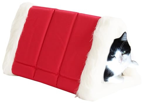 Nankoyal Lit en Caverne pour Chat | Amovible Pliable Lavable | Nid De Sommeil Et Lit pour Petit Chien - pour Sommeil Petit Chien Animal De Compagnie Hiver Extérieur Chambre Jardin Cour