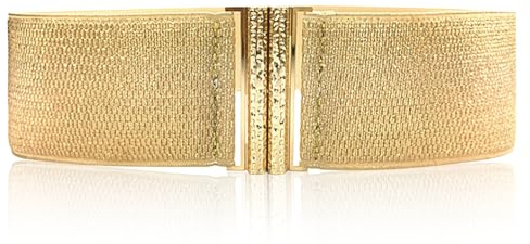 Fsahiuf Elastischer Stretch Taillengürtel für Damen,Breiter Gürtel für Kleider Mäntel,Mode Damen Hüftgürtel mit Gold-Schnalle,Retro Taillengürtel Passend für Taillenumfang 60-80cm (Gold)