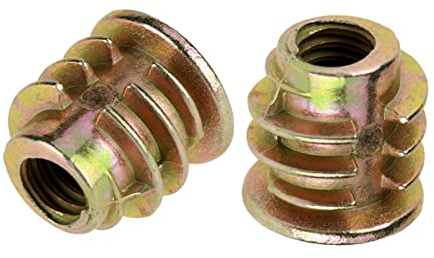 SPYMINNPOO 50pcs M4 * 8mm Écrou à Tête Hexagonale fileté en Alliage de Zinc Inserts en Bois Vis de Meubles Tête à Bride pour une Fixation Sécurisée dans les Projets de Bricolage