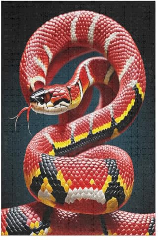 Puzzles 1000 Pièces Adultes, Puzzle De Jeu, Serpent Planche De Bois, Excellent Cadeau pour Enfants 78×53cm