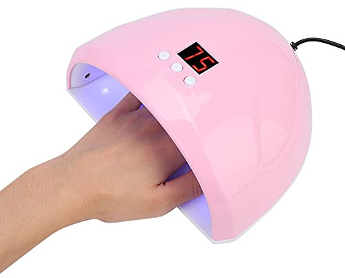 LUCKDANO 36W Intelligent LED UV Gel Nagellack Torklampa Professionell Nagelhärdningsmaskin med Infraröd Sensor för Salong Hemmabruk Vit Rosa ABS 12 Ljuspärlor (Rosa)