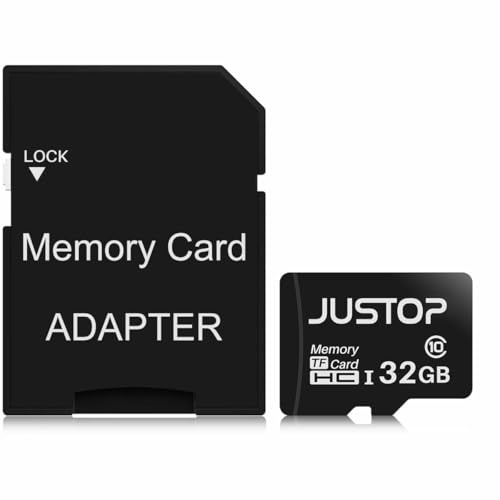 JUSTOP 32GB Micro SDHC Memory Card, Class 10, U1, with SD Adapter, For Use With Full HD Car Dash Cameras, WIFI Security Cameras, Sports cameras, Digital Cameras, Etc