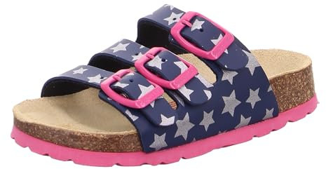 Superfit Mädchen Fussbettpantoffel Pantoffeln, Blau Hellblau 8400, 33 EU