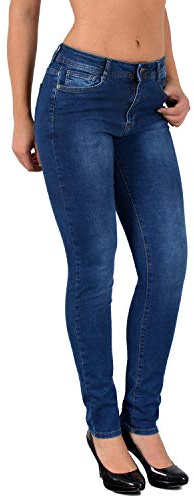 ESRA Damen Jeans Jeanshose Damen High-Waist Hochbund Hose bis Übergröße S400
