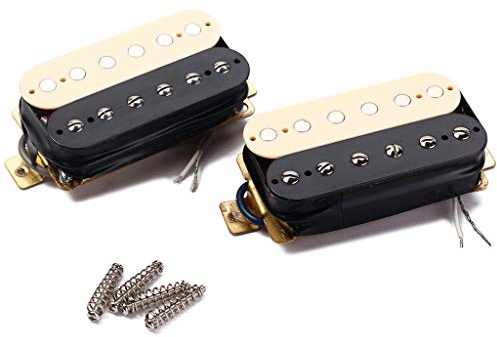 Alnicov Black & Cream Guitar Pickup Zebra Faced Humbucker Double Coil elgitarr pickuper 50/52 mm med montering av ramgitarrtillbehör