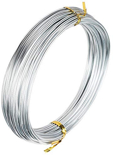 Ideen mit Herz Alambre para joyas para manualidades, alambre de aluminio con un diámetro de 2 mm, 10 m de largo (plata)