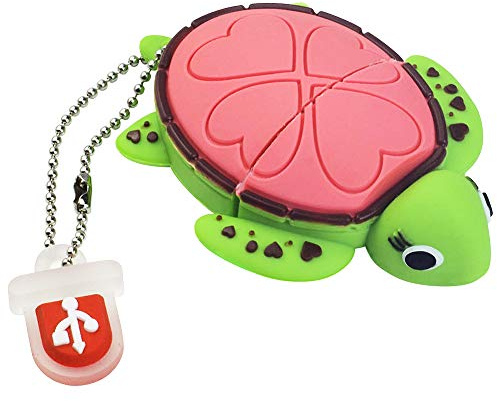 leizhan 32GB USB-Stick Hochgeschwindigkeits-Silikon Memory Stick Cartoon Speicherstick Flash-Speicher-Stick Pen Drive Laptop-Computer PC Windows (Rosa Schildkröte)
