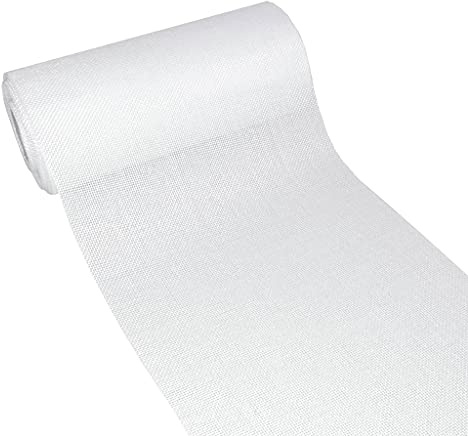 DEKO AS Shabby Chic Leinenoptik Tischläufer, Polyester geruchsneutral, 20 cm x 5 m, Weiß