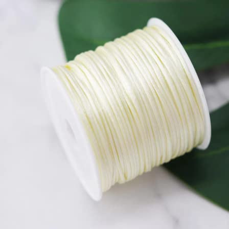 1 Mm Cremefarbener Nylon-Satin-Seidenknoten-Schnur-Rattail-Faden-Halsketten-Makramee-Schnur-Schmuckzubehör-Perlenseil