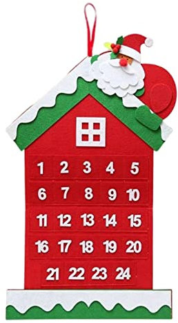 Abonda Filz Weihnachtsbaum, pädagogisch handgefertigt DIY Vlies Cartoon Weihnachtsbaum Anhänger für Kinder, Countdown Kalender Anhänger