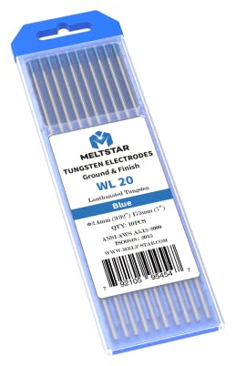 MELTSTAR WL20 blau 2% Lanthanoxid WIG Wolframelektrode Ø2.4 x 175mm, 10 Stück – professionelle Elektrode zum WIG-Schweißen, poliert und geschliffen